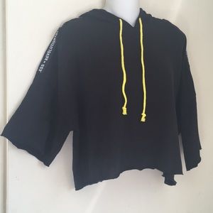 Cropped athletic sweater